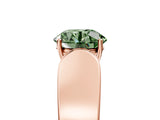 Rose gold Fancy Green Round Cut Diamond Channel Set Solitaire Ring with Four-Prong Setting_17