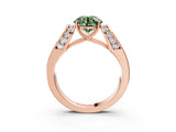 Rose gold Fancy Green Round Cut Diamond Channel Set Solitaire Ring with Four-Prong Setting_27
