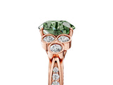 Rose gold Fancy Green Round  Cut Diamond Engagement Ring with Bezel Set Round Side Stones and Prong Setting_53