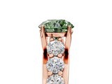 Rose gold Fancy Green Round  Cut Diamond Engagement Ring with Pavé Band and Four-Prong Setting_8