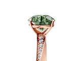 Rose gold Fancy Green Round Cut Diamond Engagement Ring with Side Stone Accents and Four-Prong Setting_53