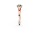 Rose gold Fancy Green Round  Cut Diamond Five-Stone Prong Set White Gold Ring_34