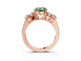 Rose gold Fancy Green Round  Cut Diamond Five-Stone Prong Set White Gold Ring_35
