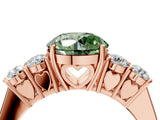 Rose gold Fancy Green Round  Cut Diamond Five-Stone Prong Set White Gold Ring_36