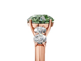 Rose gold Fancy Green Round  Cut Diamond Five-Stone Prong Set White Gold Ring_37