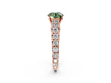 Rose gold Fancy Green Round  Cut Diamond Pavé Band Solitaire with Four-Prong Setting_17