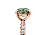 Rose gold Fancy Green Round  Cut Diamond Pavé Band with Four-Prong Setting_59