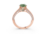 Rose gold Fancy Green Round  Cut Diamond Pave Band with Four-Prong Setting_18