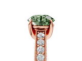 Rose gold Fancy Green Round  Cut Diamond Pave Band with Four-Prong Setting_20