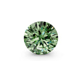 Rose gold Fancy Green Round  Cut Diamond Ring with Baguette Side Stones, Channel Set Band, and Four-Prong Setting_12