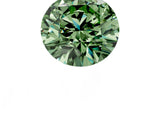 Rose gold Fancy Green Round  Cut Diamond Ring with Baguette Side Stones, Channel Set Band, and Four-Prong Setting_13
