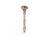 Rose gold Fancy Green Round  Cut Diamond Ring with Pavé Band and Four-Prong Setting_13
