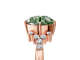 Rose gold Fancy Green Round Cut Diamond Ring with Side Stones and Four-Prong Setting_83