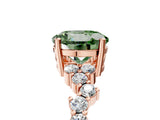 Rose gold Fancy Green Round Cut Diamond Scattered Round Accent Ring with Prong Setting_17