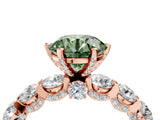 Rose gold Fancy Green Round Cut Diamond Side Stone Engagement Ring with Four-Prong Setting_40