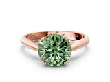 Rose gold Fancy Green Round Cut Diamond Solitaire Engagement Ring with Cathedral Setting and Four-Prong Mount_24