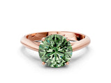 Rose gold Fancy Green Round Cut Diamond Solitaire Engagement Ring with Cathedral Setting and Four-Prong Mount_36