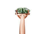Rose gold Fancy Green Round Cut Diamond Solitaire Engagement Ring with Cathedral Setting and Four-Prong Mount_89