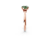 Rose gold Fancy Green Round Cut Diamond Solitaire Engagement Ring with Classic Band and Four-Prong Setting_106