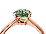 Rose gold Fancy Green Round Cut Diamond Solitaire Engagement Ring with Classic Band and Four-Prong Setting_108