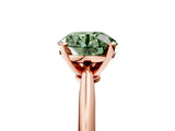 Rose gold Fancy Green Round Cut Diamond Solitaire Engagement Ring with Classic Band and Four-Prong Setting_109
