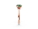 Rose gold Fancy Green Round Cut Diamond Solitaire Engagement Ring with Classic Band and Four-Prong Setting_38
