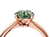Rose gold Fancy Green Round Cut Diamond Solitaire Engagement Ring with Classic Band and Four-Prong Setting_40