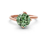 Rose gold Fancy Green Round Cut Diamond Solitaire Engagement Ring with Four-Prong Setting and Classic Band_20