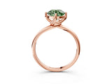 Rose gold Fancy Green Round Cut Diamond Solitaire Engagement Ring with Four-Prong Setting and Classic Band_23