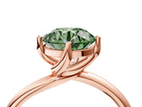 Rose gold Fancy Green Round Cut Diamond Solitaire Engagement Ring with Four-Prong Setting and Classic Band_24