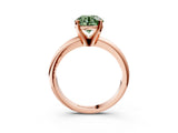 Rose gold Fancy Green Round Cut Diamond Solitaire Engagement Ring with Round Band and Four-Prong Setting_218