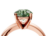 Rose gold Fancy Green Round Cut Diamond Solitaire Engagement Ring with Round Band and Four-Prong Setting_219