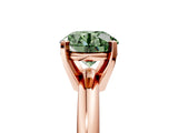 Rose gold Fancy Green Round Cut Diamond Solitaire Engagement Ring with Round Band and Four-Prong Setting_220