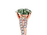 Rose gold Fancy Green Round Cut Diamond Solitaire Engagement Ring with Twisted Pavé Band and Four-Prong Setting_50