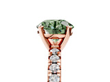 Rose gold Fancy Green Round Cut Diamond Solitaire Pavé Engagement Ring with Round Band and Prong Setting_49