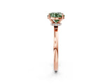 Rose gold Fancy Green Round Cut Diamond Solitaire Ring with Classic Band and Four-Prong Setting_2