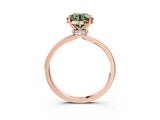Rose gold Fancy Green Round Cut Diamond Solitaire Ring with Classic Band and Four-Prong Setting_3