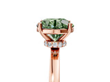 Rose gold Fancy Green Round Cut Diamond Solitaire Ring with Classic Band and Four-Prong Setting_5
