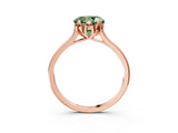 Rose gold Fancy Green Round Cut Diamond Solitaire Ring with Flower Prong Setting and Classic Band_15