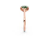 Rose gold Fancy Green Round Cut Diamond Solitaire Ring with Flower Prong Setting and Classic Band_38