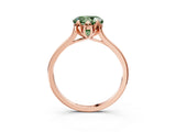 Rose gold Fancy Green Round Cut Diamond Solitaire Ring with Flower Prong Setting and Classic Band_39