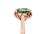 Rose gold Fancy Green Round Cut Diamond Solitaire Ring with Flower Prong Setting and Classic Band_41
