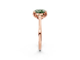 Rose gold Fancy Green Round Cut Diamond Solitaire Ring with Flower Prong Setting and Classic Band_84