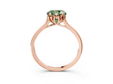 Rose gold Fancy Green Round Cut Diamond Solitaire Ring with Flower Prong Setting and Classic Band_85