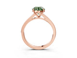Rose gold Fancy Green Round Cut Diamond Solitaire Ring with Pavé Band and Prong Setting_15