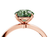 Rose gold Fancy Green Round Cut Diamond Solitaire Ring with Thin Band and Prong Setting_16