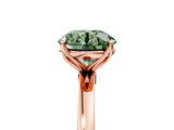 Rose gold Fancy Green Round Cut Diamond Solitaire Ring with Thin Band and Prong Setting_17