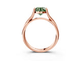 Rose gold Fancy Green Round Cut Diamond Solitaire Twist Band Prong Setting Ring_70