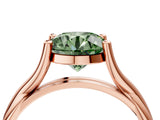 Rose gold Fancy Green Round Cut Diamond Solitaire Twist Band Prong Setting Ring_71