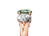 Rose gold Fancy Green Round Cut Diamond Three-Stone Ring with Prong Setting and Classic Band_115